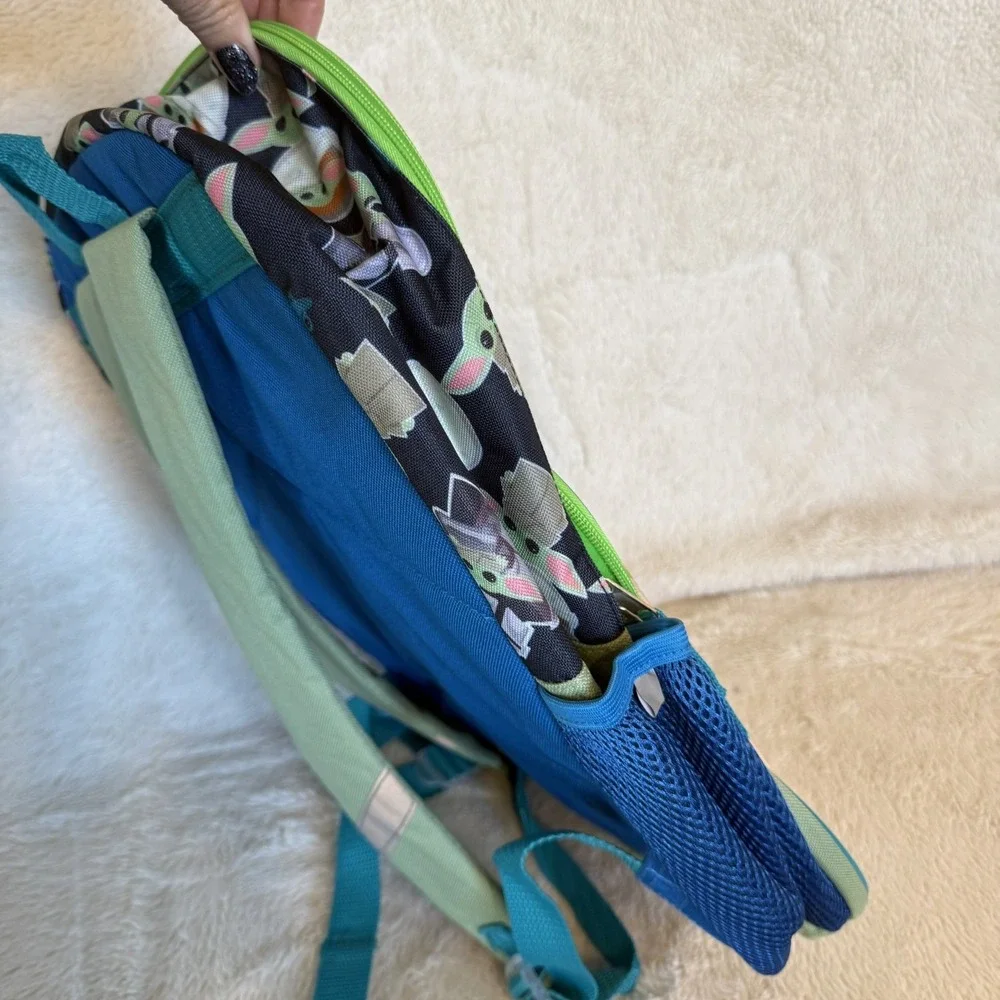 Star Wars Kids Backpack Baby Yoda Wait For Me! Blue Green
